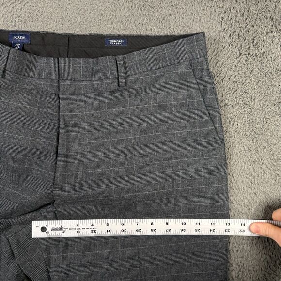 J Crew Pants Mens 35x32 Gray Plaid Thompson Classic Fit Chinos Preppy NWT - Picture 12 of 15
